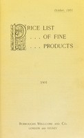 view Price list of fine products, 1901.