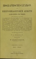 view Biographisches Lexikon der hervorragenden Aerzte aller Zeiten und Völker / herausgegeben von dr. August Hirsch.