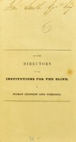 view To the directors of the institutions for the blind, in Great Britain and Ireland / [John Alston].