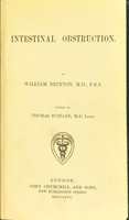 view Intestinal obstruction / by William Brinton; edited by Thomas Buzzard.