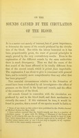 view On the sounds caused by the circulation of the blood : being a thesis read in the University of Dublin for the degree of M.D., at the winter commencement, 1860 / by Arthur Leared.