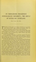 view On cross-legged progression (scissor-legged deformity) the result of double hip anchylosis / by R. Clement Lucas.