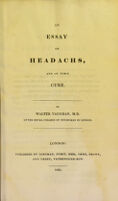 view An essay on headachs [sic] and on their cure / by Walter Vaughan.