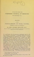 view Note on the inoculability of tinea favosa, (porrigo favosa of Bateman) / by John Hughes Bennett.