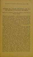 view Analysis of a biliary concretion : and on a new method of preparing biliverdin / by Dr. T. L. Phipson.