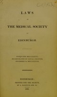 view Laws of the Medical Society of Edinburgh.