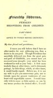 view A friendly address to females recovering from childbed : in two parts : including a companion to the churching of women, and a few suitable prayers, for private use / by Edward Swatman, A.M.