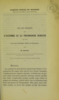 view Sur les progrès que l'anatomie et la physiologie humaine ont faits dans les derniers temps en Belgique / par M. Gluge.