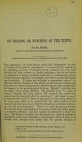 view On erosion, or notching of the teeth / by Dr. Reid.