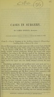 view Cases in surgery / by James Spence.
