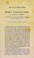 view Note sur le développement de nerfs particuliers, à la surface du cervelet / communiquée par le docteur Bennett.