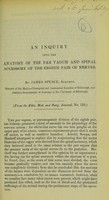 view An inquiry into the anatomy of the par vagum and spinal accesory of the eighth pair of nerves / by James Spence.