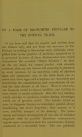 view On a new form of bronchitis (simulating phthisis) which is peculiar to certain branches of the potting trade : a graduation thesis to which was awarded the gold medal of the University of Edinburgh, August 2, 1864 / by Charles Parsons, M.D.