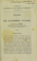 view Mémoire sur les cancroïdes cutanes / par le docteur Lebert.