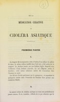 view De la médication curative du choléra asiatique / [F. Leclerc].