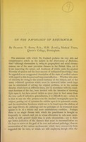 view On the pathology of rheumatism / by Francis T. Bond.