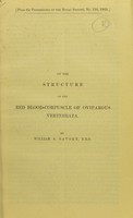 view On the structure of the red-blood-corpuscle of oviparous vertebrata / by William S. Savory, F.R.S.