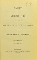 view A tariff of medical fees recommended by the Shropshire Ethical Branch of the British Medical Association.