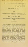 view Observations on the temperature of the body in the insane / by T. S. Clouston, M.D.