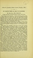 view On colour tests as aids to diagnosis / by John Day, M.D.