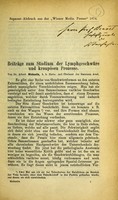 view Beiträge zum Studium der Lymphgeschwüre und kroupösen Prozesse / von Dr. Albert Michaelis.