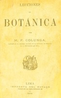 view Lecciones de botánica / por M.F. Colunga.