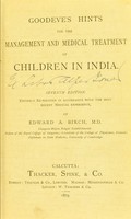 view Goodeve's hints for the general management of children in India / [H.H. Goodeve].