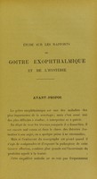 view Étude sur les rapports du goitre exophthalmique et de l'hystérie / par A. Pader.