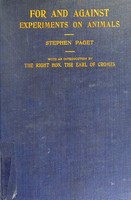 view For and against experiments on animals : evidence before the Royal commission on vivisection.
