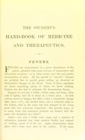 view The student's hand-book of medicine and therapeutics / by Alexander Wheeler.