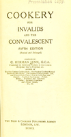 view Cookery for invalids and the convalescent.