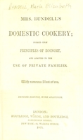 view Mrs. Rundell's domestic cookery : formed upon principles of economy and adapted to the use of private families / [Maria Eliza Ketelby Rundell].