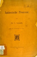 view Antitoxische Prozesse / von C. Levaditi.