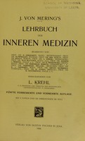 view J. von Mering's Lehrbuch der inneren Medizin / bearbeitet von D. Gerhardt [and others] ; herausgegeben von L. Krehl.