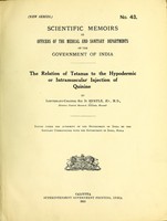 view The relation of tetanus to the hypodermic or intramuscular injection of quinine / by Sir D. Semple. --.