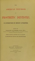 view The American textbook of prosthetic dentistry ... / Ed. by Charles R. Turner.