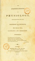 view The institutions of physiology / Translated from the Latin of Professor Blumenbach with additional notes.