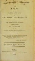 view An essay on the nature and cure of phthisis pulmonalis / by Thomas Reid.