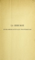 view La chirurgie intramédiastinale postérieure / [par] J. Potarca.