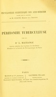 view La péritonite tuberculeuse / par G. Maurange.