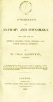 view An introduction to anatomy and physiology : for the use of general readers, young persons, and junior medical students.