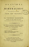 view Outlines of mineralogy / translated from the original of Sir Torbern Bergman  ... by William Withering.