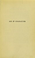 view Sex & character / Otto Weininger ; authorised translation from the sixth German edition.