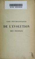 view Lois psychologiques de l'évolution des peuples.