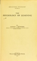 view The psychology of learning / by Edward L. Thorndike.