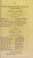 view The first report of a Society for Preventing Accidents in coal mines : comprising a letter to Sir Ralph Milbanke, Bart., on the various modes employed in the ventilation of collieries / by John Buddle.