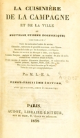 view La cuisinière de la campagne et de la ville, ou nouvelle cuisine économique ... / par M. L.-E.A.