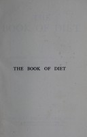 view The book of diet / by Chalmers Watson.