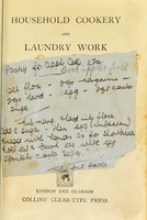 view Household cookery and laundry work / by Mrs. Black.