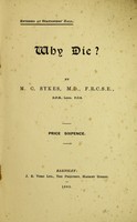 view Why die? / by M.C. Sykes.